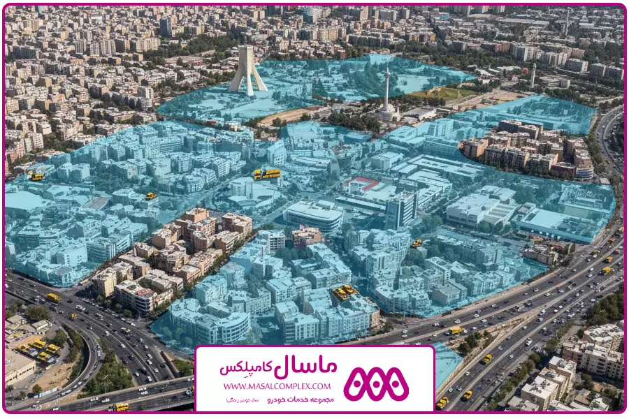 مناطق تحت پوشش | یدک کش خودرو تهران