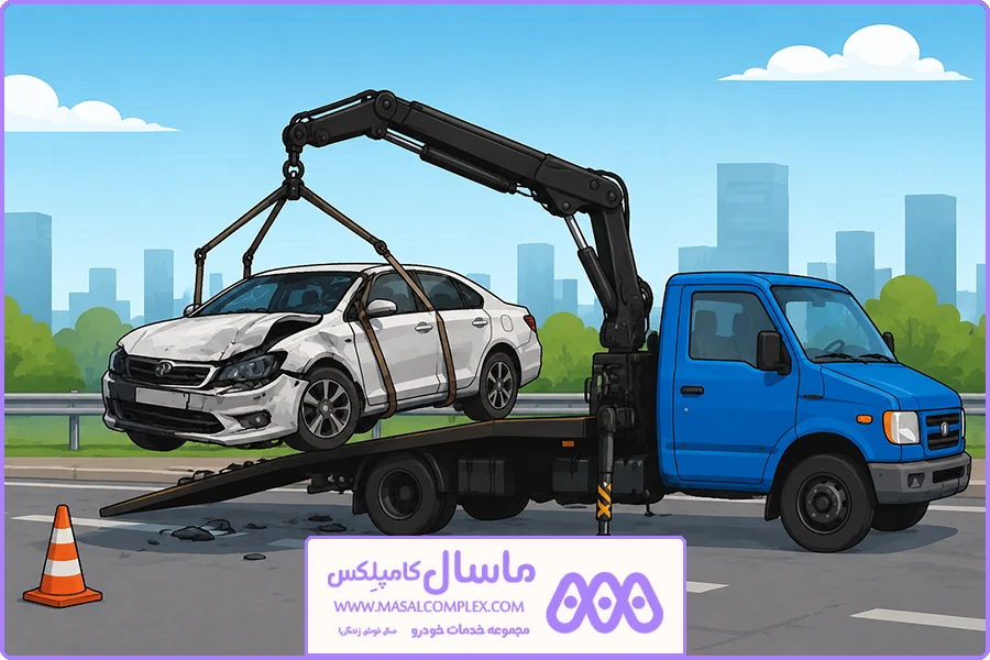 نیسان جرثقیل شهران | تصادف و عدم امکان حرکت خودرو